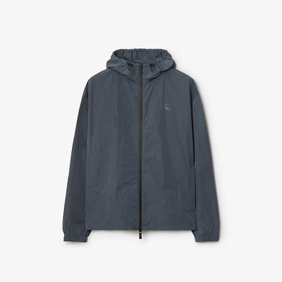 EKD Badge Nylon Hooded Jacket in Magnet - Men | Burberry® Official