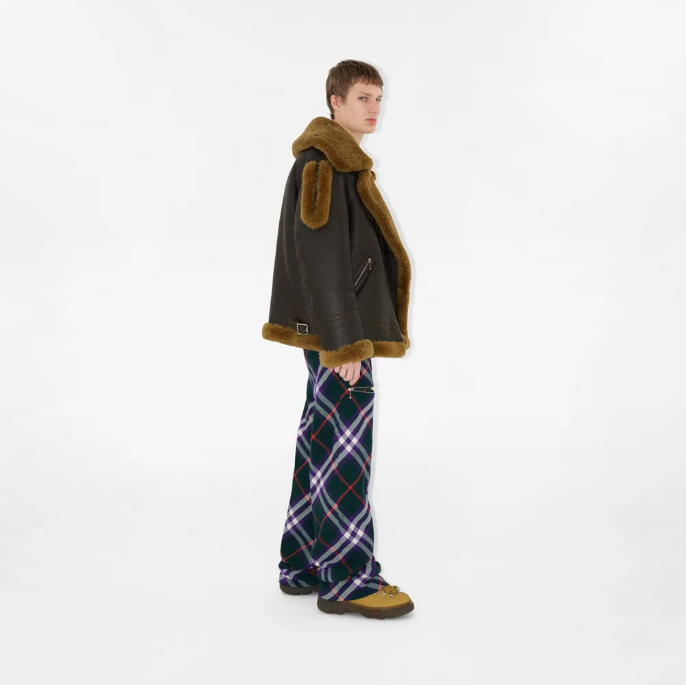 Shearling Aviator Jacket in Otter - Men | Burberry® Official