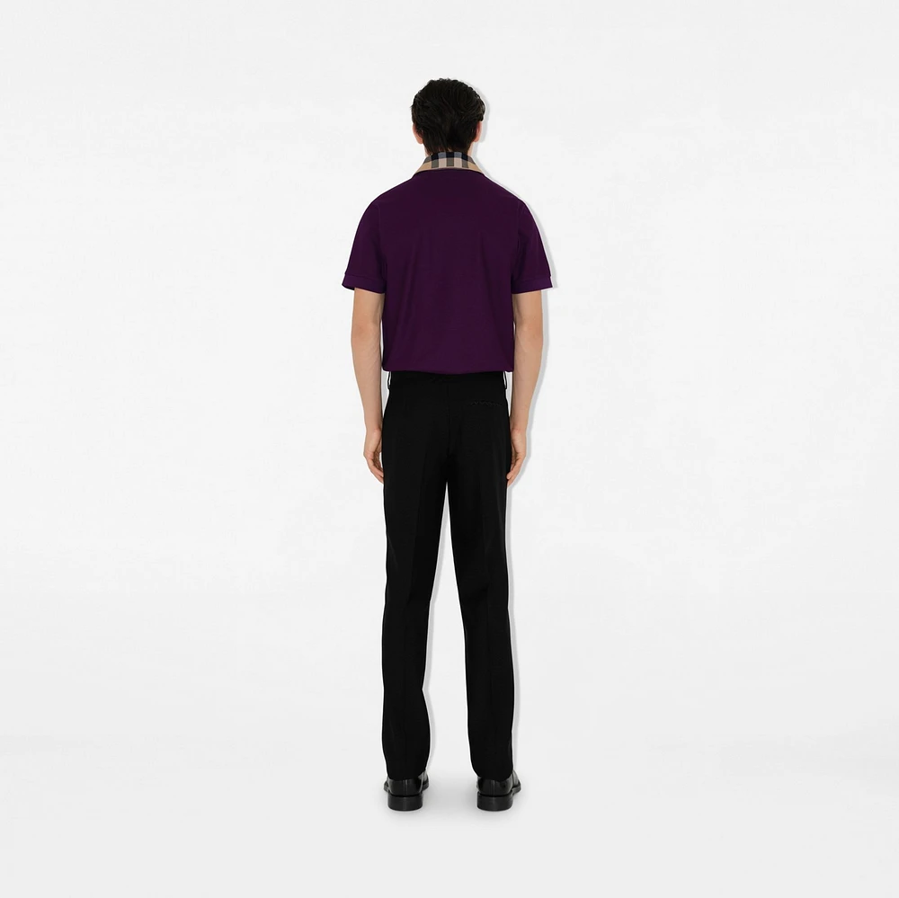 Cotton Polo Shirt in Pansy - Men | Burberry® Official