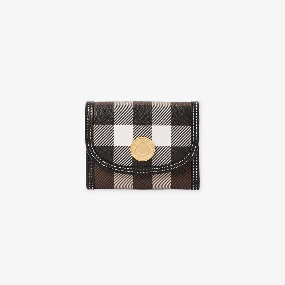 Small Check Folding Wallet in Dark birch brown - Women | Burberry® Official