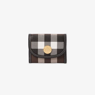 Small Check Folding Wallet in Dark birch brown - Women | Burberry® Official