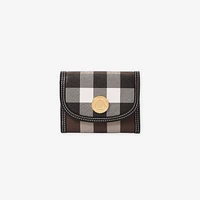 Small Check Folding Wallet in Dark birch brown - Women | Burberry® Official