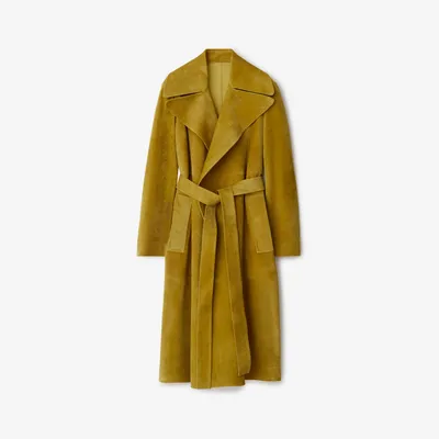 Suede Trench Coat in Manilla - Women, Leather | Burberry® Official