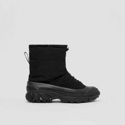 Cord Detail Nylon Snow Boots Black - Men | Burberry® Official