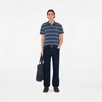 Striped Cotton Polo Shirt in Pilot - Men | Burberry® Official