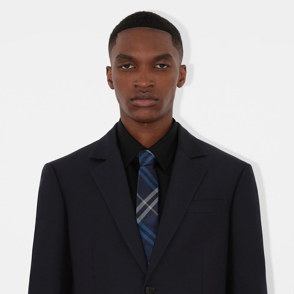 Check Silk Tie in Ink - Men | Burberry® Official