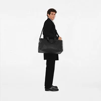 Embossed Check Duffle Bag in Black - Men | Burberry® Official