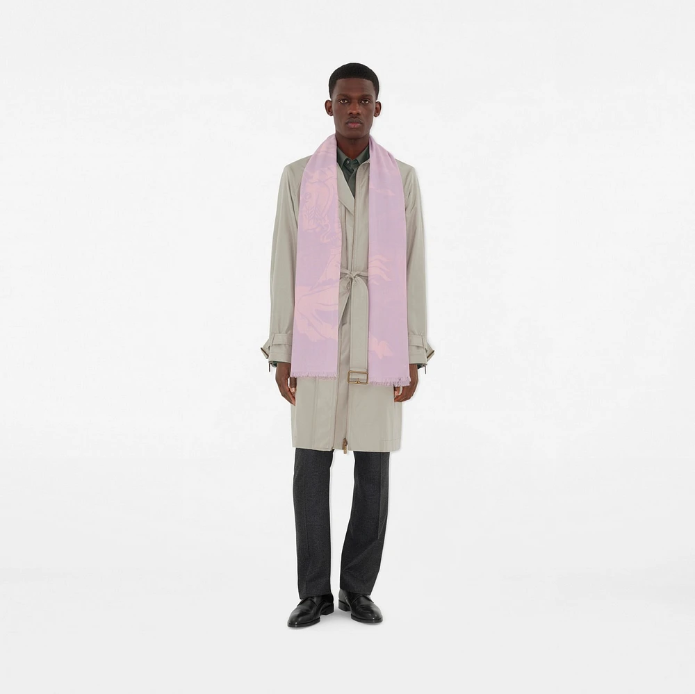 Wide EKD Wool Scarf in Fondant | Burberry® Official