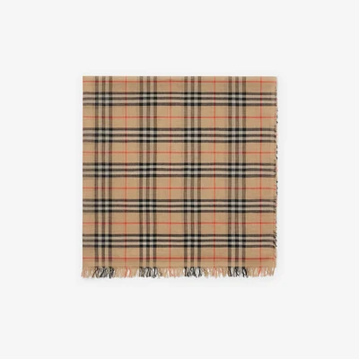 Check Cotton Scarf in Sand | Burberry® Official