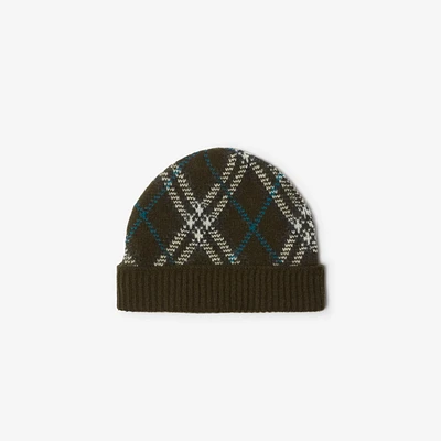 Check Cashmere Beanie in Snug - Men | Burberry® Official