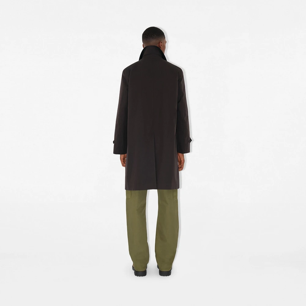 Long Highgrove Gabardine Car Coat in Cog - Men | Burberry® Official