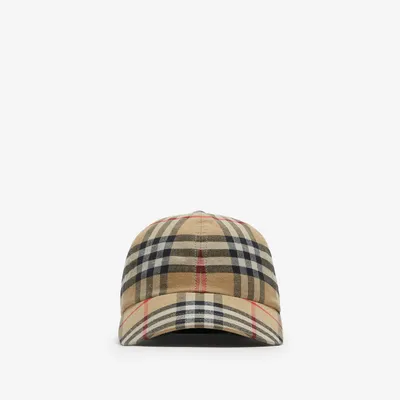 Check Cotton Baseball Cap in Archive beige - Men | Burberry® Official