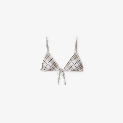 Check Bikini Top in Cotton - Women, Nylon | Burberry® Official