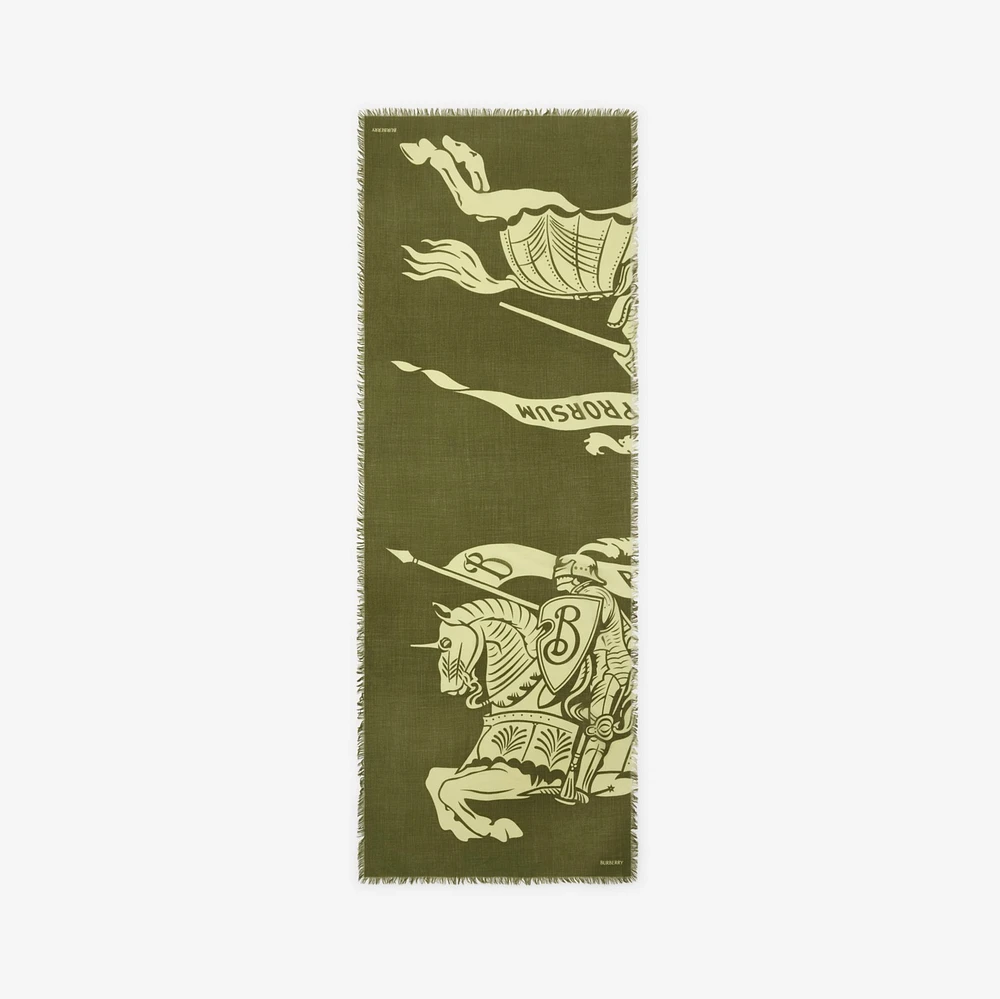 Wide EKD Wool Scarf in Pea | Burberry® Official