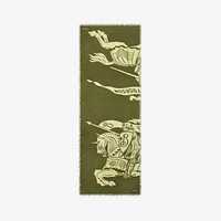 Wide EKD Wool Scarf in Pea | Burberry® Official