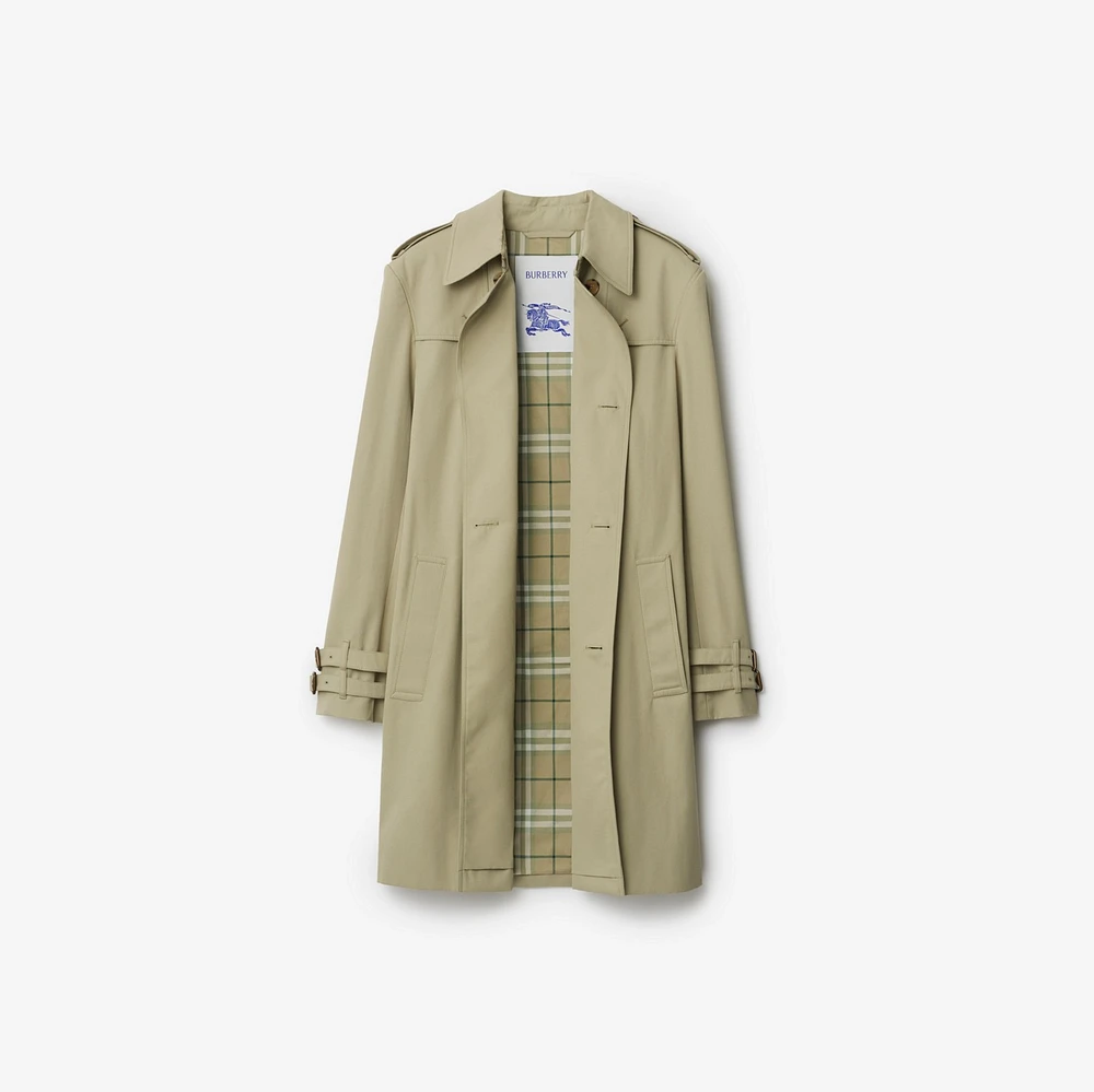 Mid-length Gabardine Trench Coat in Skylark - Men | Burberry® Official