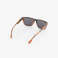 Vintage Check Detail Square Frame Sunglasses in Black/beige - Men | Burberry® Official