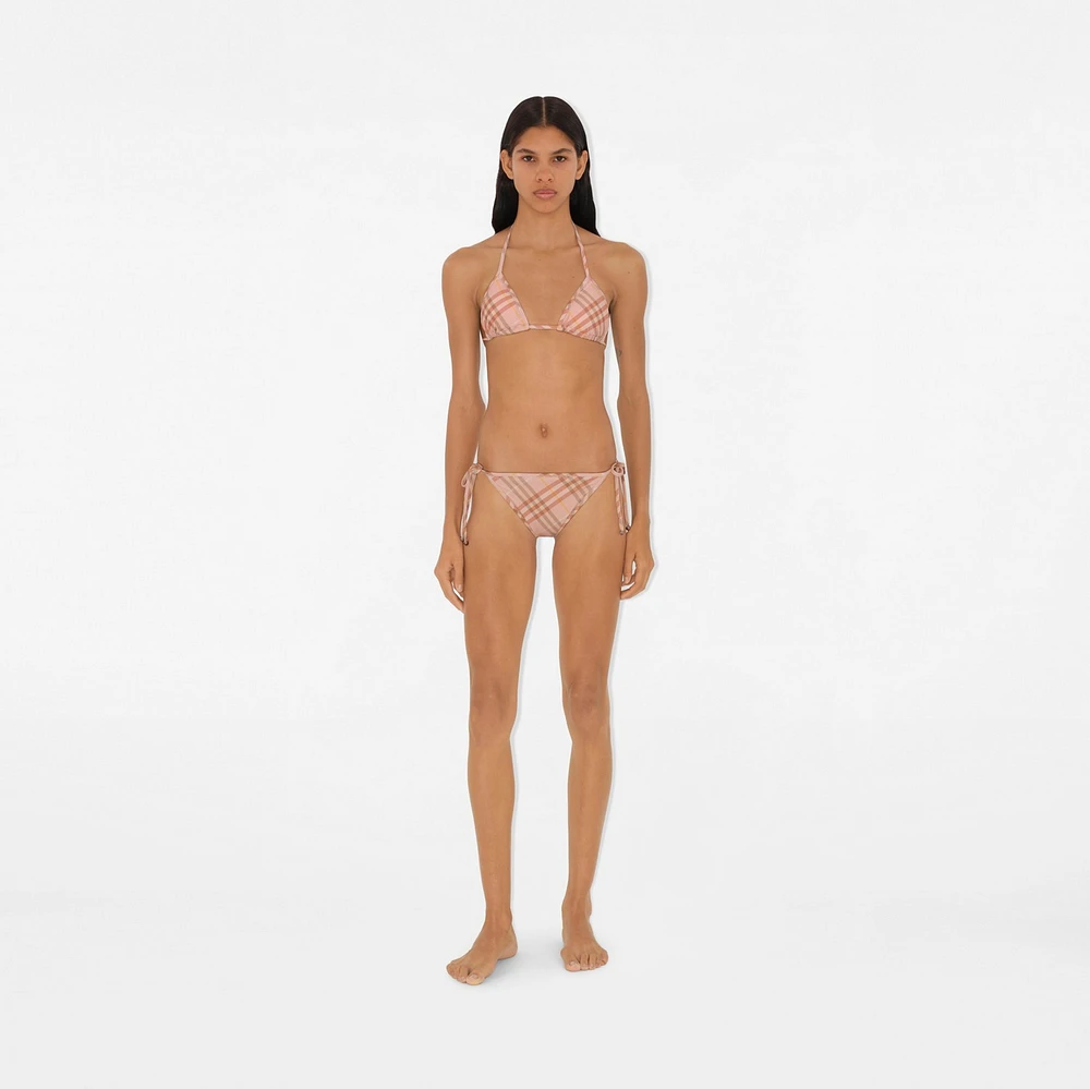Check Bikini Briefs in Teacup - Women, Nylon | Burberry® Official