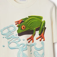 Frog Cotton T-shirt in Salt - Women | Burberry® Official