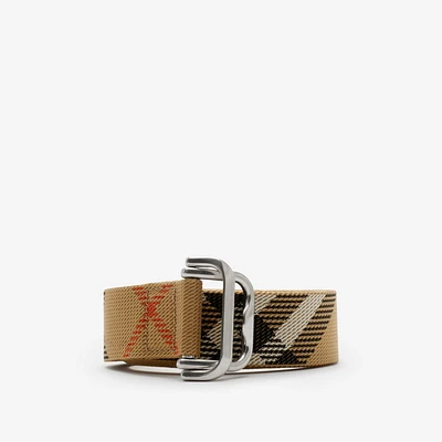 Check Webbing Belt in Sand - Men, Nylon | Burberry® Official