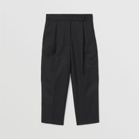 Monogram Motif Wool Blend Trousers Black | Burberry® Official