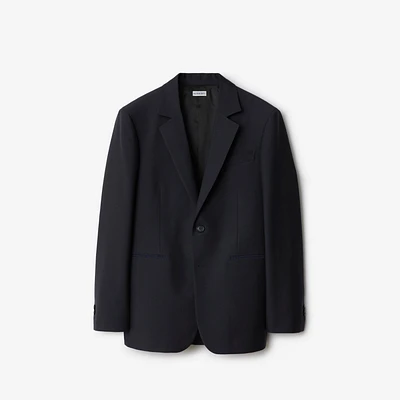 Wool Tailored Jacket in Navy - Men | Burberry® Official