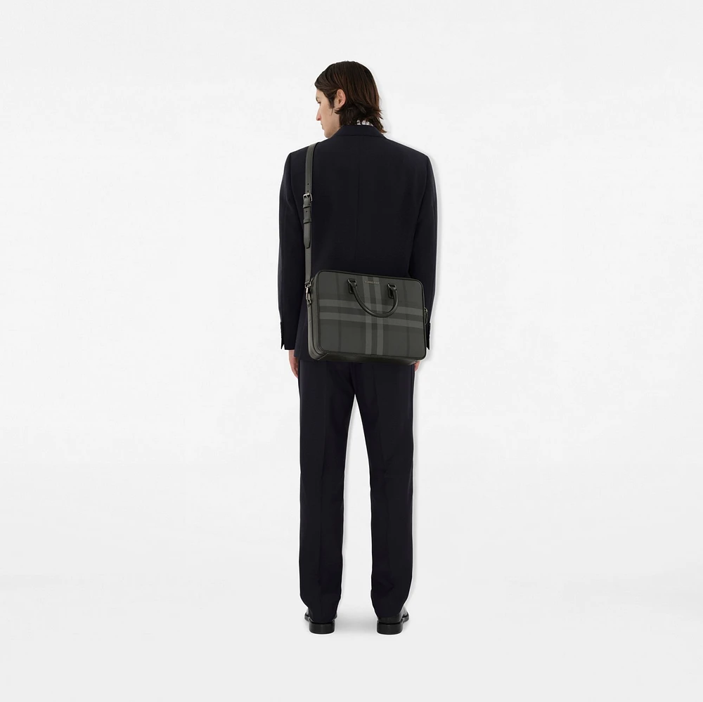 Ainsworth Briefcase in Charcoal grey - Men, Canvas | Burberry® Official