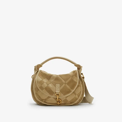 Medium B Clip Messenger Bag in Sandstorm - Women, Leather | Burberry® Official