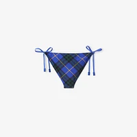 Check Bikini Briefs in Bright navy - Women, Cotton, Technical | Burberry® Official