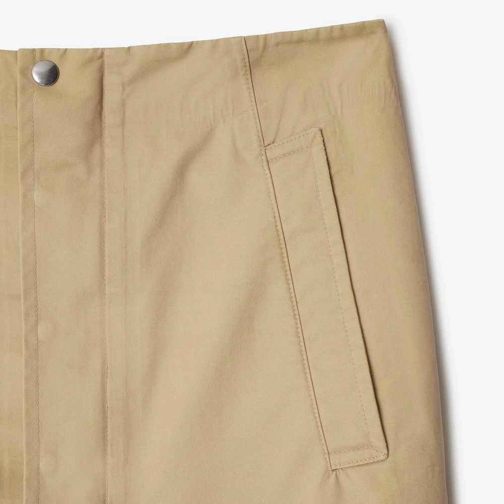Cotton Midi Skirt in Beige - Women, Nylon, Technical | Burberry® Official