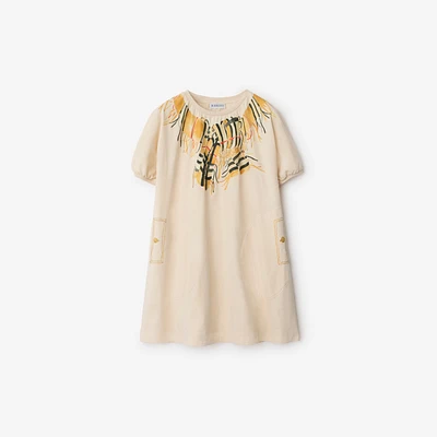 Scarf Print Cotton Dress in Soap | Burberry® Official