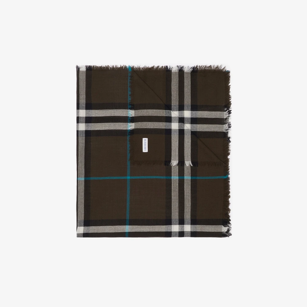 Check Wool Scarf in Snug | Burberry® Official