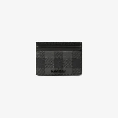 Check Card Case in Charcoal - Men | Burberry® Official