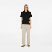 Check Label Cotton T-shirt in Black - Women | Burberry® Official