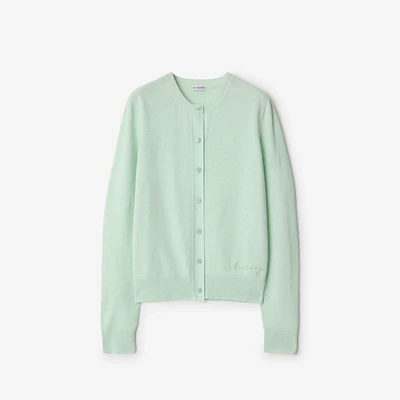 Cashmere Blend Cardigan in Pale mint - Women, Nylon | Burberry® Official