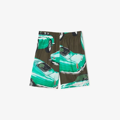 Car Cotton Poplin Shorts in Shale - Men | Burberry® Official