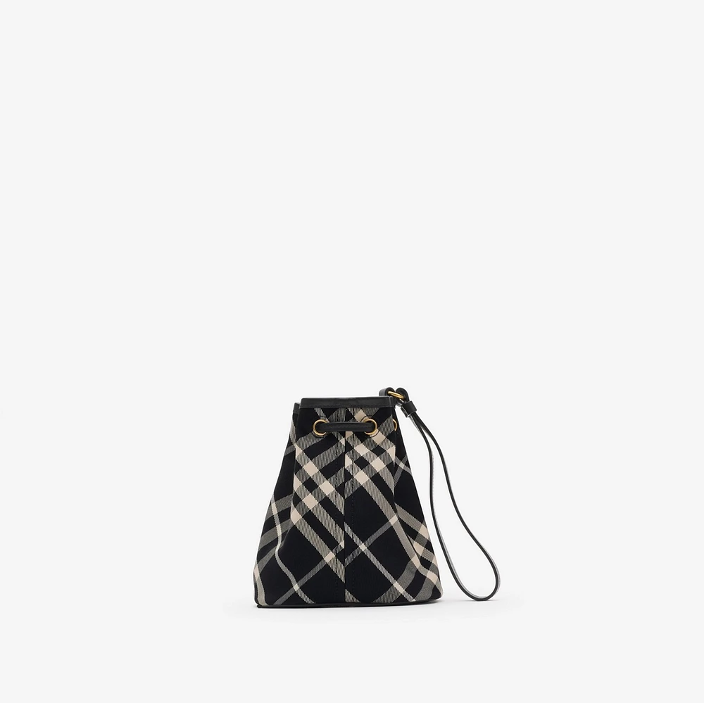 Check Drawstring Pouch​ in Black/calico - Women | Burberry® Official