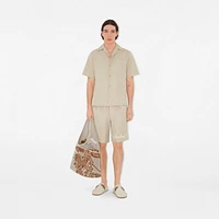 Relaxed Fit Knot Logo Cotton Poplin Shirt in Fossil - Men | Burberry® Official