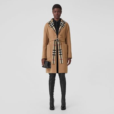 Reversible Check Wool Coat Archive Beige - Women | Burberry® Official