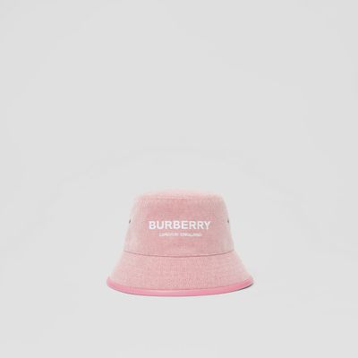 Embroidered Logo Cotton Canvas Bucket Hat Red/ecru | Burberry® Official