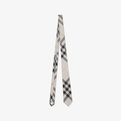 Check Silk Tie in Chamomile - Men | Burberry® Official