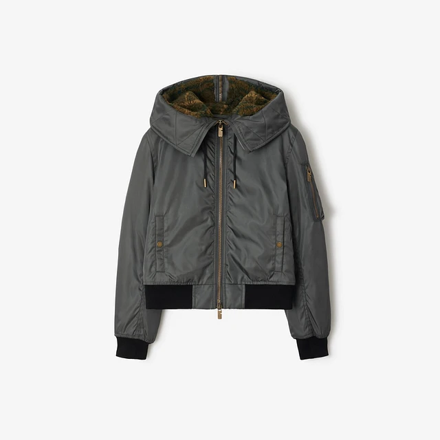 Cropped Nylon Parka in Cobble - Women | Burberry® Official