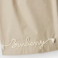 Knot Logo Cotton Shorts in Fossil - Men | Burberry® Official