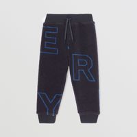 Logo Print Fleece Jogging Pants Navy Black | Burberry® Official