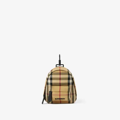 Check Backpack Charm in Archive beige - Men | Burberry® Official