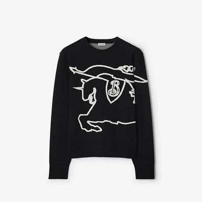 EKD Cotton Blend Sweatshirt in Black/chalk - Men, Nylon | Burberry® Official