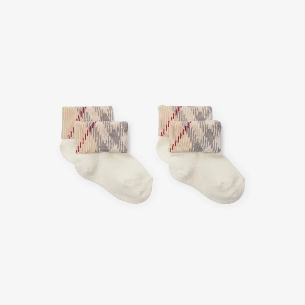 Two-piece Cotton Blend Socks Set in White - Children | Burberry® Official