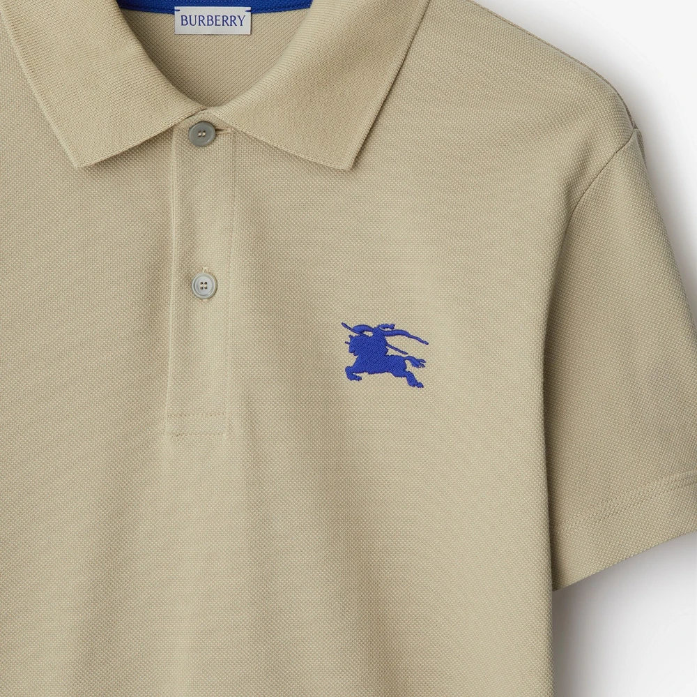 Cotton Polo Shirt in Lichen - Men | Burberry® Official