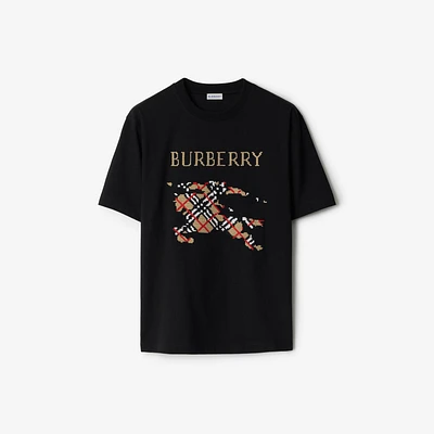 Cross Stitch EKD​ Cotton T-shirt in Black - Men | Burberry® Official
