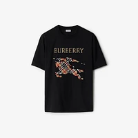 Cross Stitch EKD​ Cotton T-shirt in Black - Men | Burberry® Official